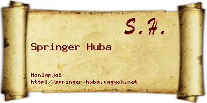 Springer Huba névjegykártya