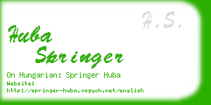 huba springer business card